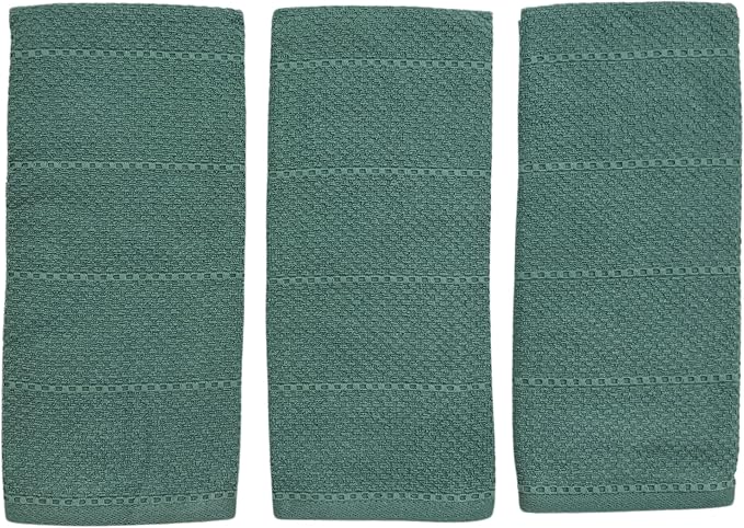 Serafina Home Dark Emerald Green Kitchen Hand Dish Towels: Oversized 28" x 18" - Image 9
