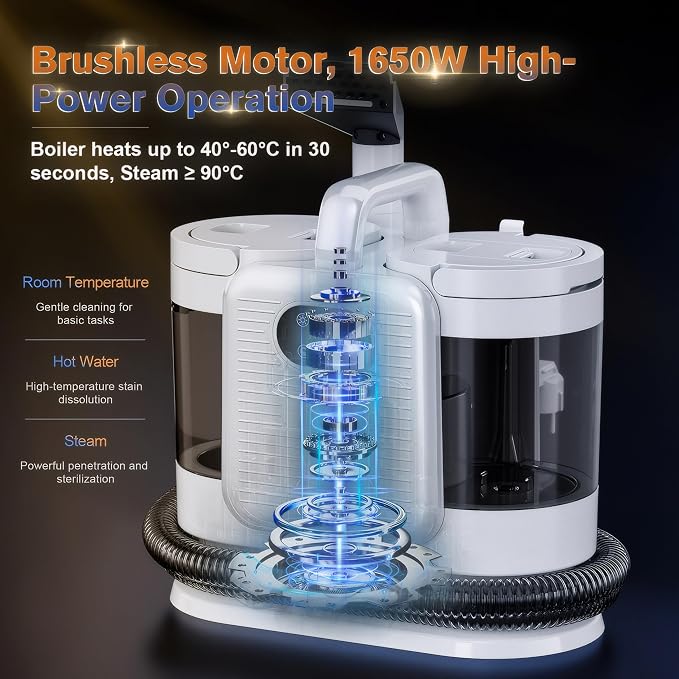 Portable Carpet and Upholstery Cleaner Machine, Deep Cleaning Carpet Shampooer - Image 2