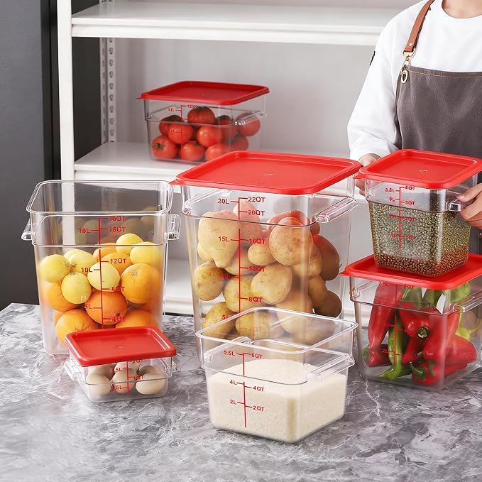 4 Pack 22 Quart Square Clear Food Storage Containers - Image 3