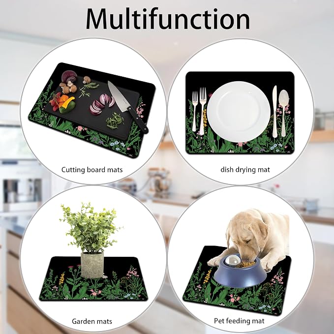 Dish Drying Mat for Multiple Usage. Super Absorbent, Easy clean, Quick dry - Image 4