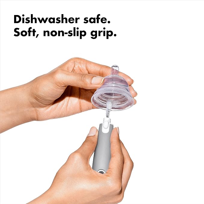 OXO Tot Bottle Brush with Nipple Cleaner and Stand – Gray - Image 5