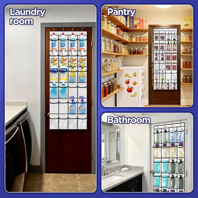 Clear Cleaning Supplies Organizer, Cleaning Products 24 Pockets Large Capacity - Image 6