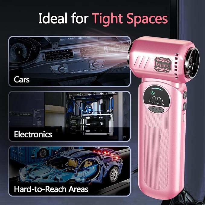 Air Duster, Compressed Air Duster Pink, Rechargeable Cordless - Image 8
