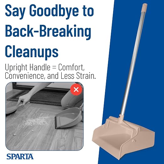 SPARTA Upright Dustpan with Aluminum Handle, Serrated Edge - Image 6