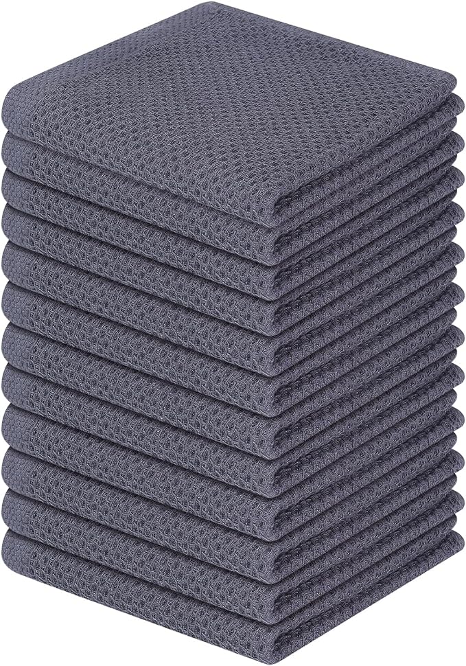 Homaxy 100% Cotton Waffle Weave Kitchen Dish Cloths, Ultra Soft Absorbent Quick by Homaxy