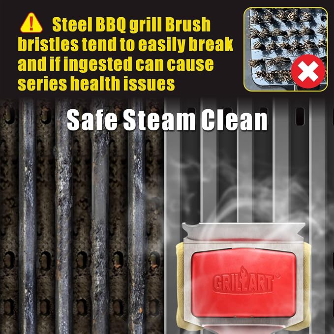 GRILLART Grill Brush Bristle Free, Replaceable BBQ Cleaning Pad, Safe - Image 6