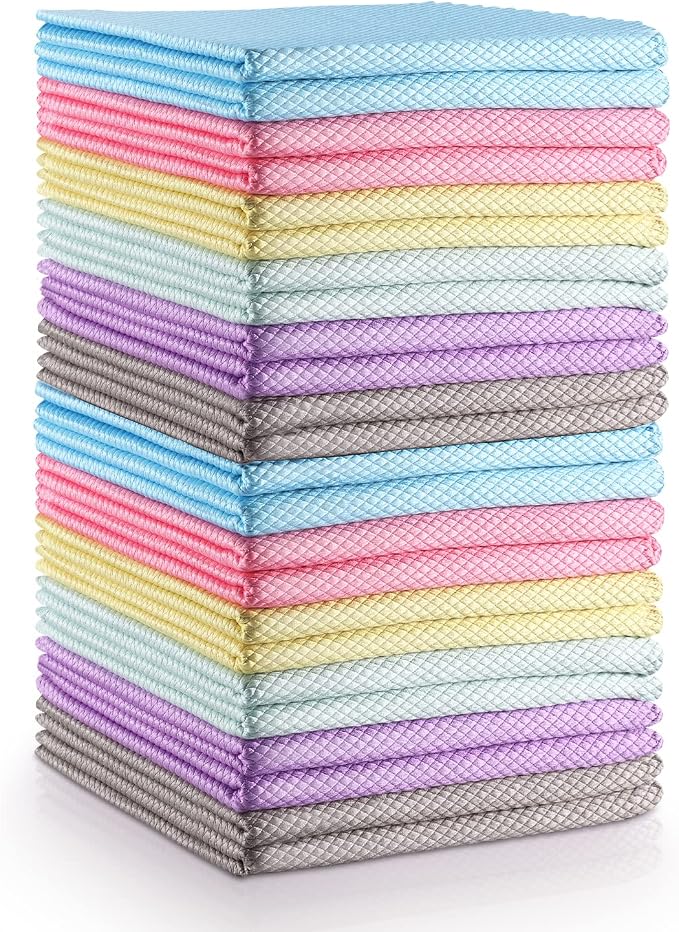 Easy Clean Fish Scale Nanoscale Dish Cloths, Streak Free Miracle Microfiber by VPMURUGA