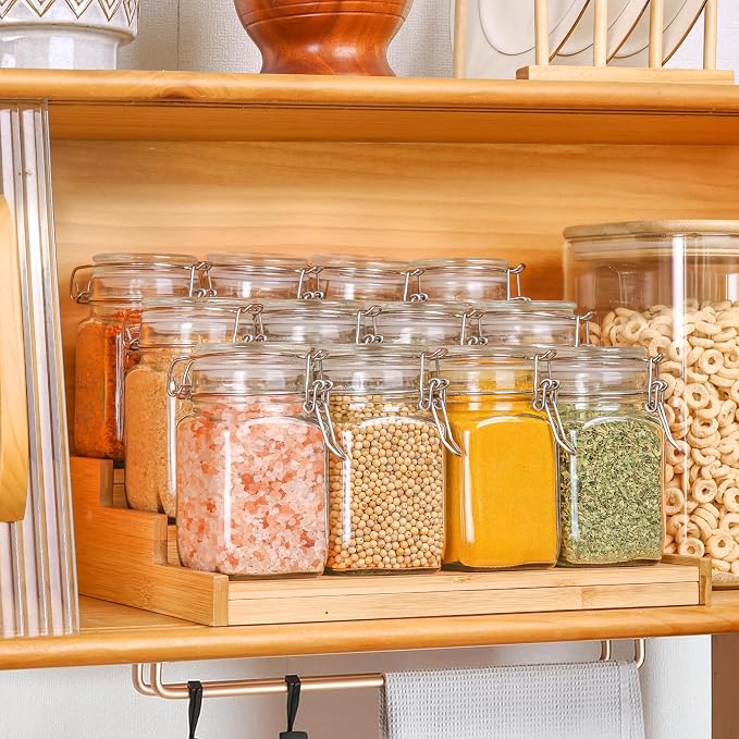 ComSaf Small Glass Jars with Airtight Lid Set of 12, Spice Jars 8 oz, Mason - Image 8