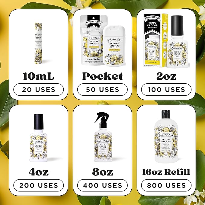 Poo-Pourri Before-You-Go Pocket Toilet Spray, Travel Essentials, Original Citrus - Image 10