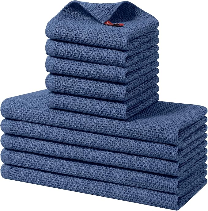 Homaxy 100% Cotton Kitchen Towels and Dishcloths Set, 12 x 12 Inches and 13 x by Homaxy