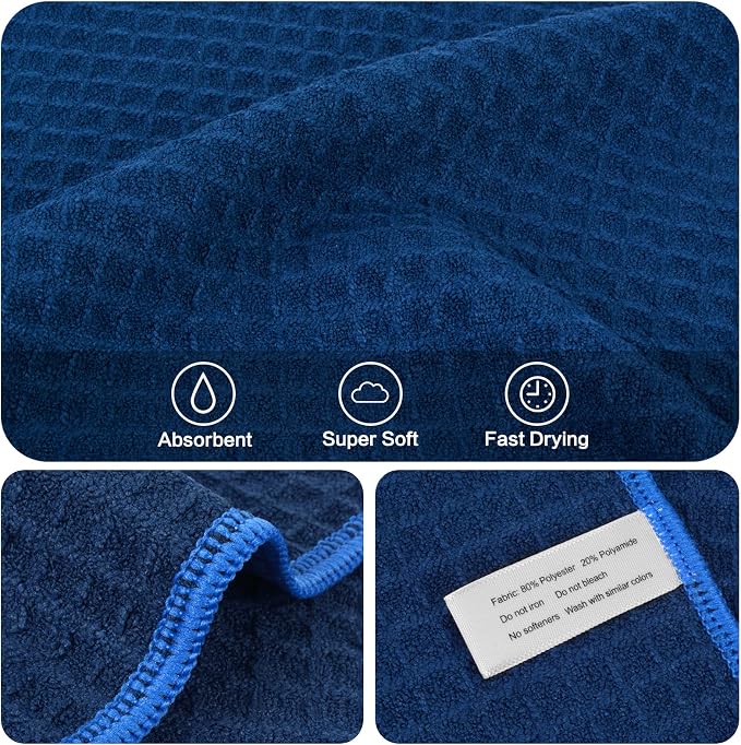 KinHwa Microfiber Dish Cloths Thick Waffle Weave Kitchen Dish Rags Ultra - Image 3