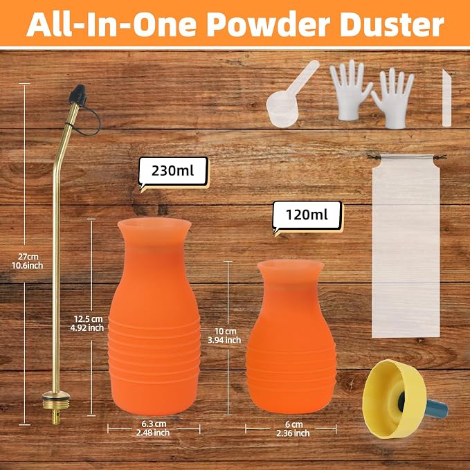 Diatomaceous Earth Duster, 230ml Large, Powder Duster Kit - Image 3