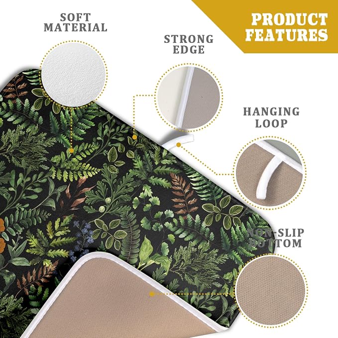 Black Sage Green Plant Dish Drying Mat - Image 4