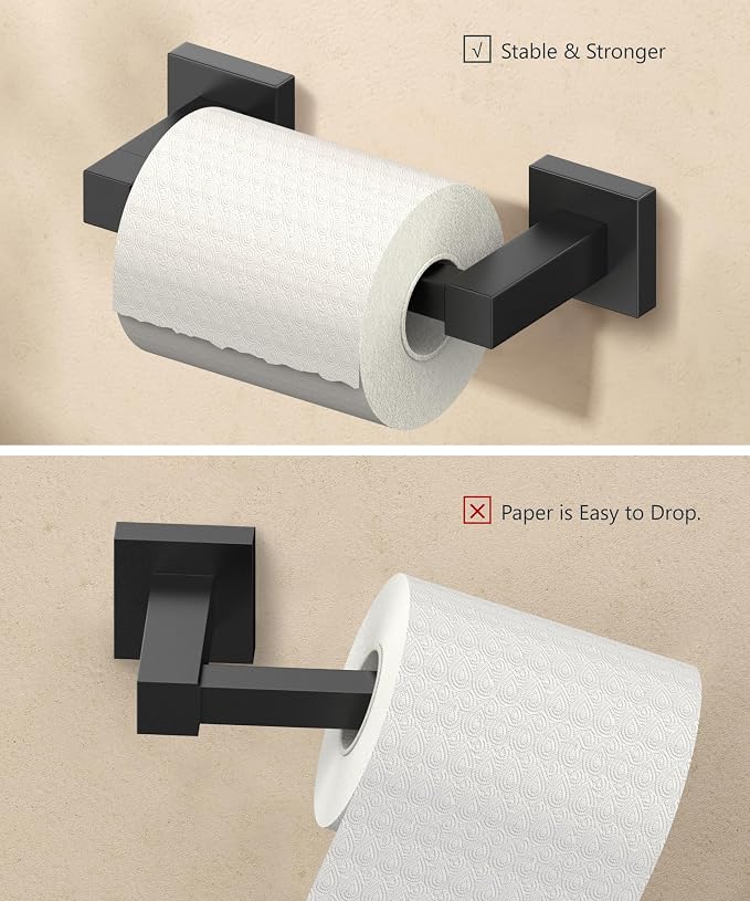 FORIOUS Toilet Paper Holder Wall Mount, Stainless Steel Rustproof Double Post - Image 3
