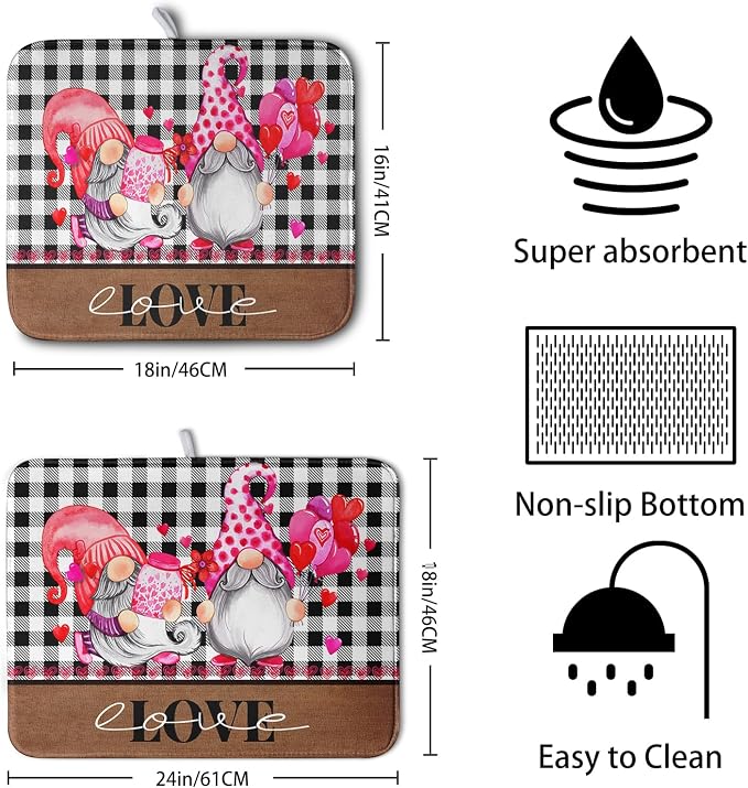 Valentine's Day Dish Drying Mats - Image 2