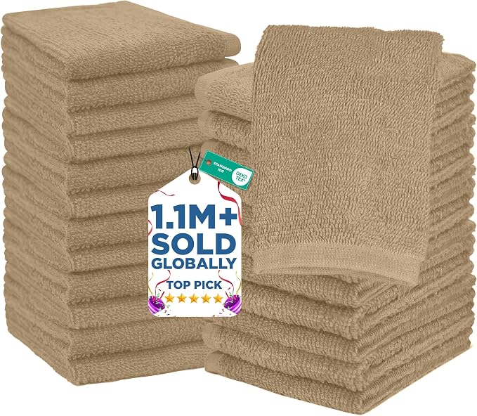 DAN RIVER 24 Pack Wash Cloths for Showering by DanRiver