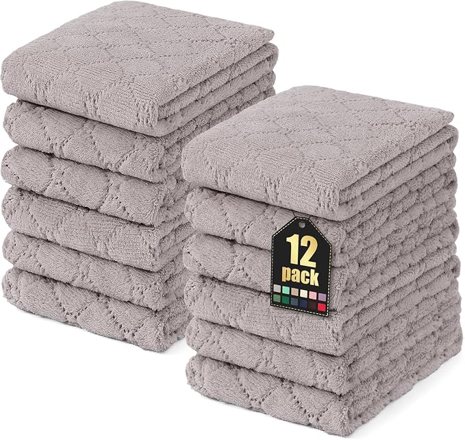 Homaxy 12 Pack Dish Towels for Kitchen, Super Soft and Absorbent Coral Velvet by Homaxy