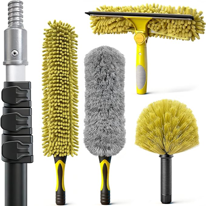 4-12Ft Telescoping Extension Pole Kit, 5-in-1 High Reach Duster by ARTIPOLY