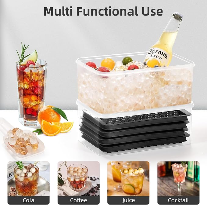WIBIMEN Mini Ice Cube Trays, Small Tiny Round Pebble Crushed Nugget Ice Trays - Image 6