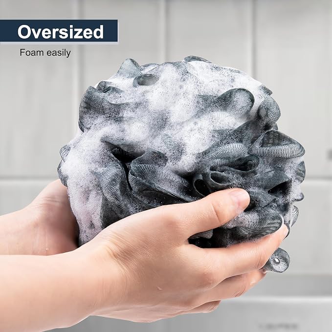 Loofah Sponge XXL-100g 4 Pack, Bath Sponge Soft Mesh Shower Puff Loofah - Image 2
