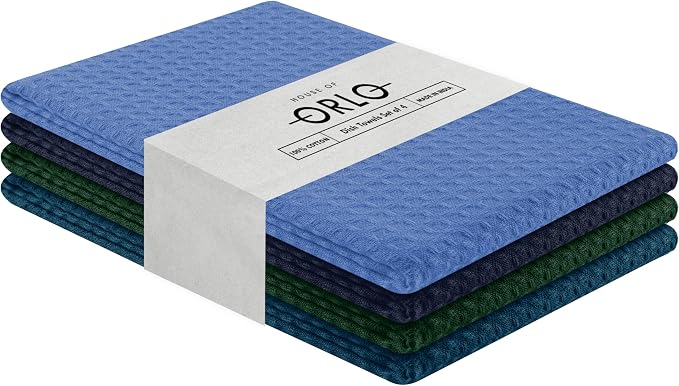 Multicolor Waffle Kitchen Towels, Fast Drying, 100% Cotton, Drying Dishes - Image 2