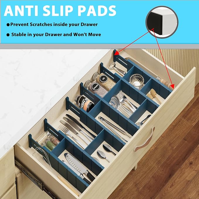 6 Pack Bamboo Drawer Dividers - Image 7