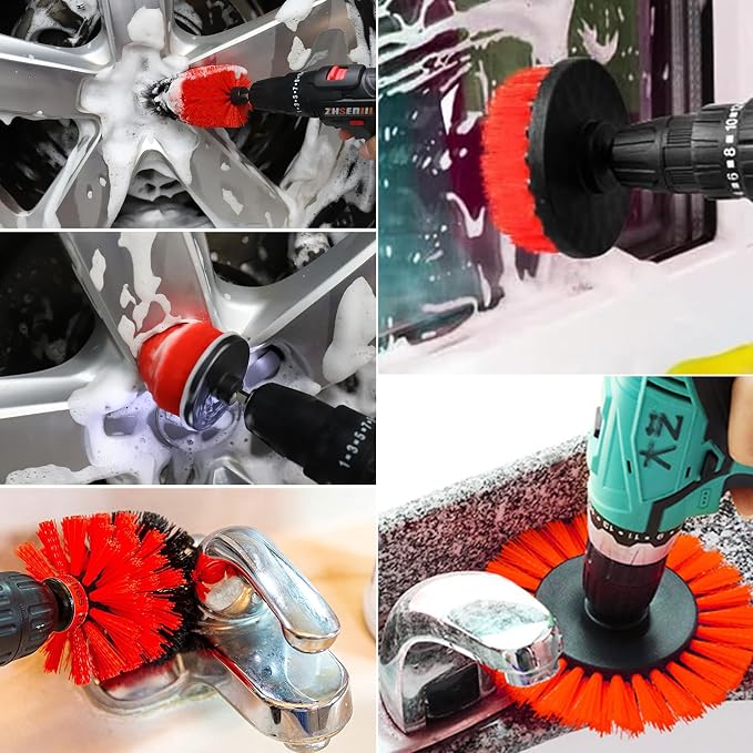 8 Pcs Drill Brush Attachment Set, Power Cleaning Scrub Brush Kit - Image 6
