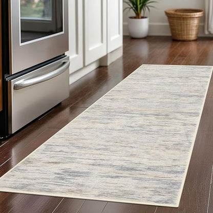 2x5 Modern Abstract Runner Rug for Hallway, Gray Beige Neutral Multi Super Soft Hallways Decor Kitchen Rugs with Non-Slip, Non-Shedding Washable Rug for Entryway Bedroom Laundry Indoor