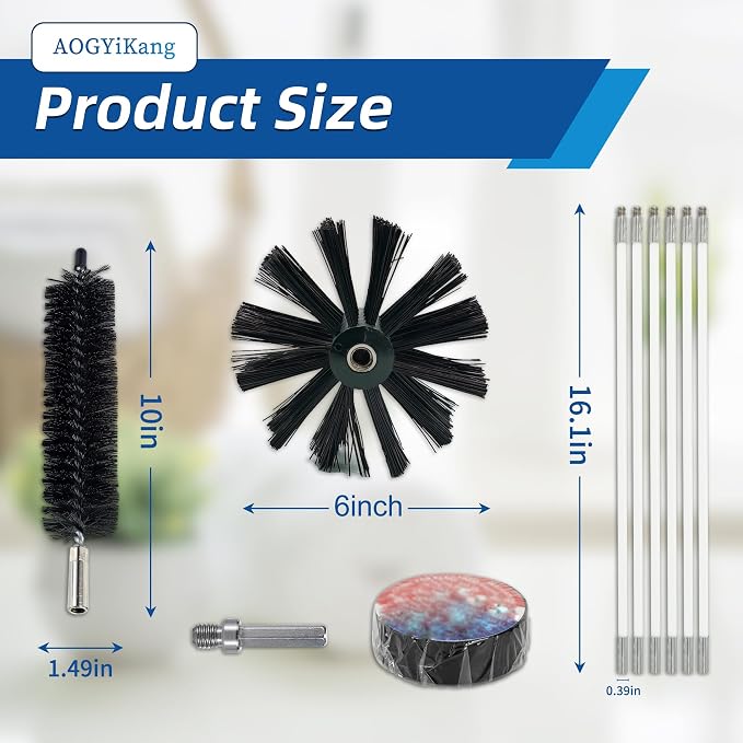 15 Feet Dryer Vent Cleaner Kit, Flexible Nylon Rod Extends to 15ft Duct - Image 7