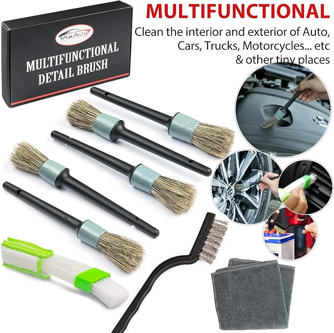 TAKAVU Complete Car Detailing Brush Kit - Image 5