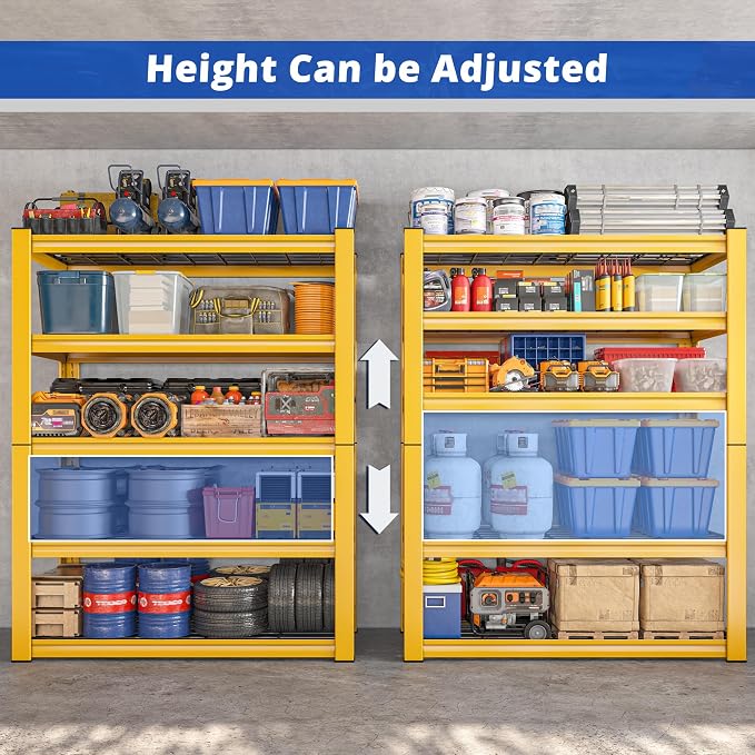 REIBII 72''H Garage Shelving 3010 LBS Storage Shelves Adjustable Metal Shelving - Image 6
