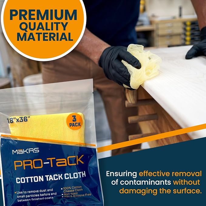 MāKRS 18" x 36" Pro-Tack Tack Cloth, Remove and Trap Dust Particles, 100% Cotton - Image 2
