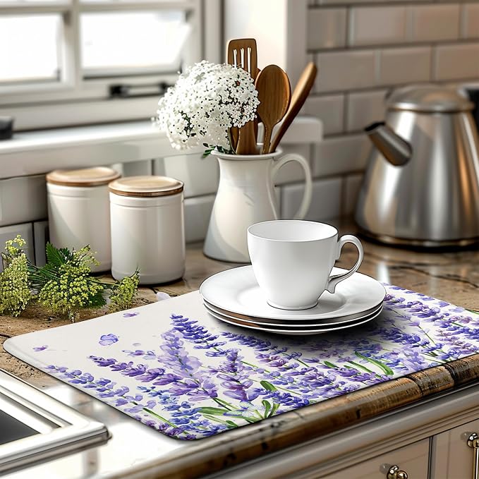 Purple Lavender Dish Drying Mat - Image 6