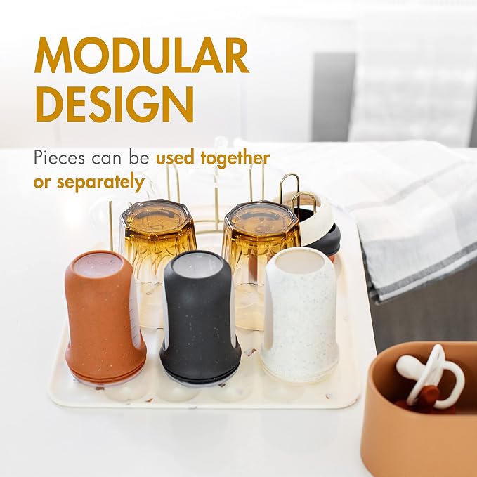 Boon ARC Modular Baby Bottle Drying Rack — Includes Silicone Drying Mat - Image 5