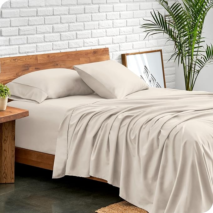 Bare Home California King Sheet Set - 1800 Ultra-Soft Microfiber Bed Sheets - Double Brushed - Deep Pockets - Easy Fit - 4 Piece Set - Bed Sheets (Cal King, Wheat)