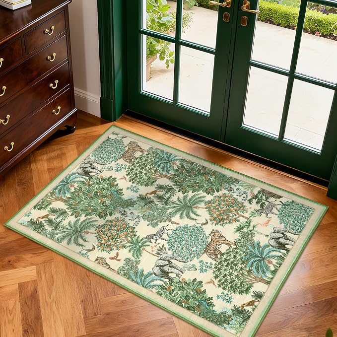 GarveeHome Jungle Rug 2x3 Animal Print Rugs Non Slip Washable Front Door Rug - Image 2