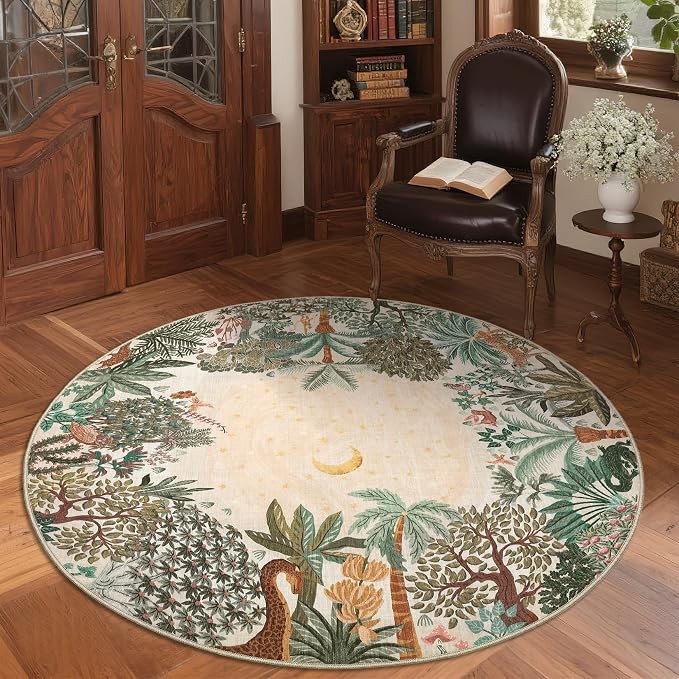 GarveeHome Round Area Rugs 5ft for Bedroom by GarveeHome