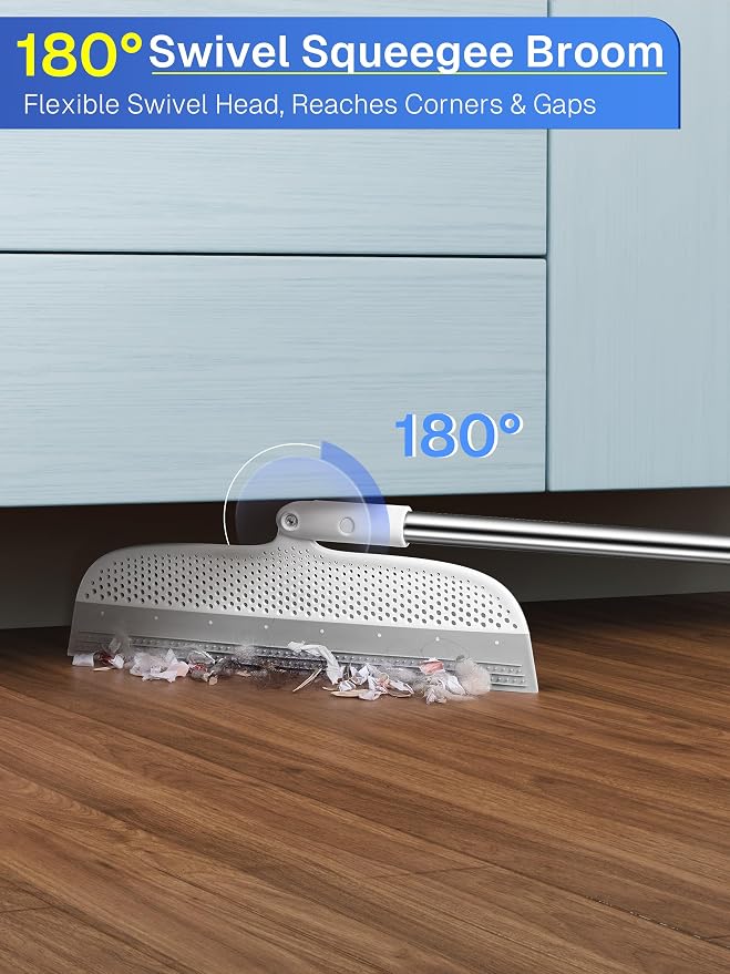 Silicone Floor Squeegee, 180° Rotating Air Broom, Squeegee - Image 6