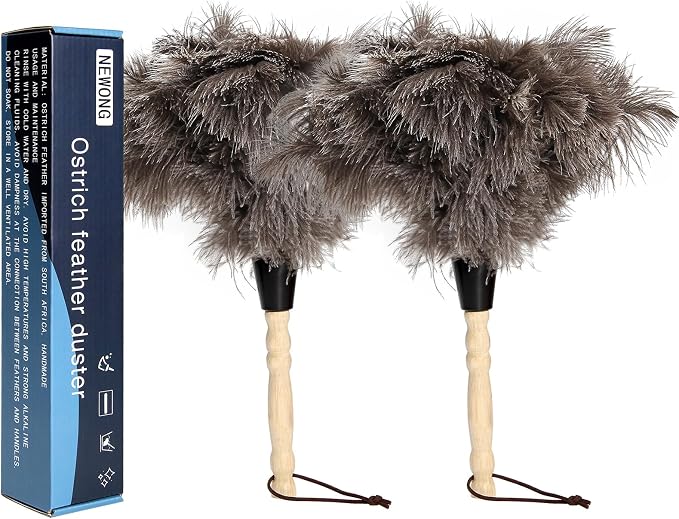 2pcs Ostrich Feather Dusters Natural Feathers Duster by NEWONG