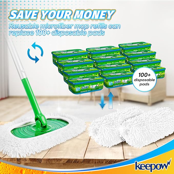 KEEPOW Reusable Microfiber Mop Pads Compatible - Image 8