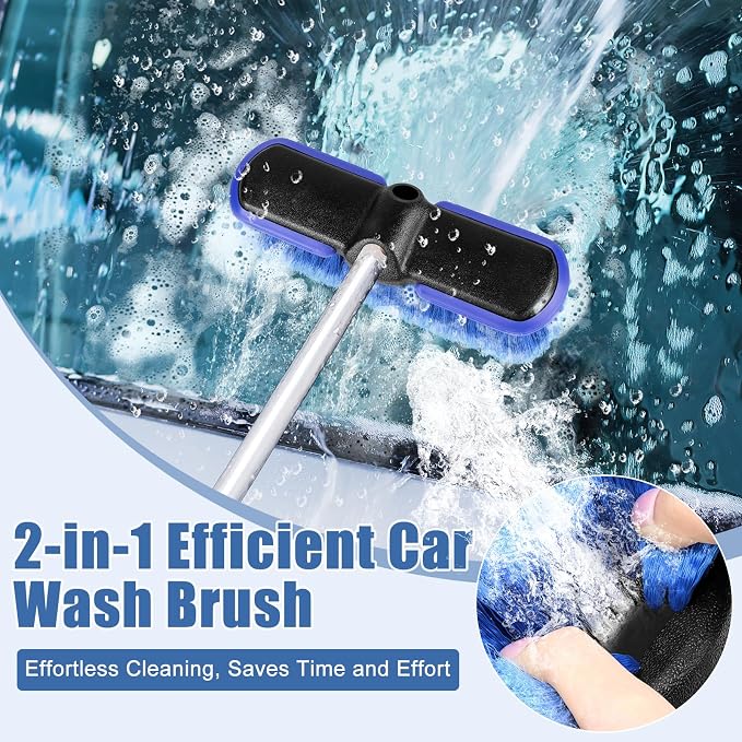 Car Wash Brush Head with Soft Bristle 10 Inch, Car Cleaning Brush with - Image 3