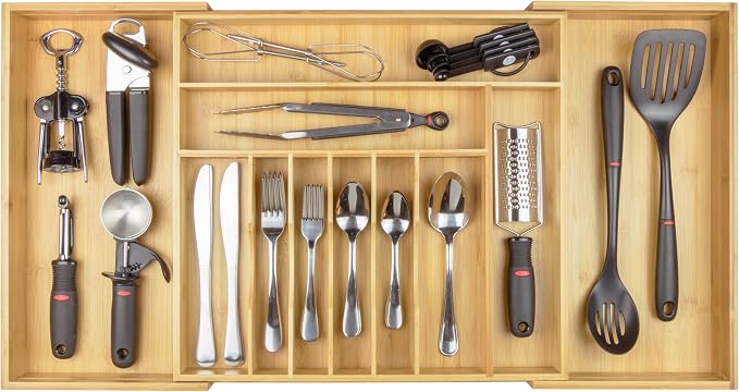 KitchenEdge Premium Silverware, Flatware and Utensil Organizer by KitchenEdge