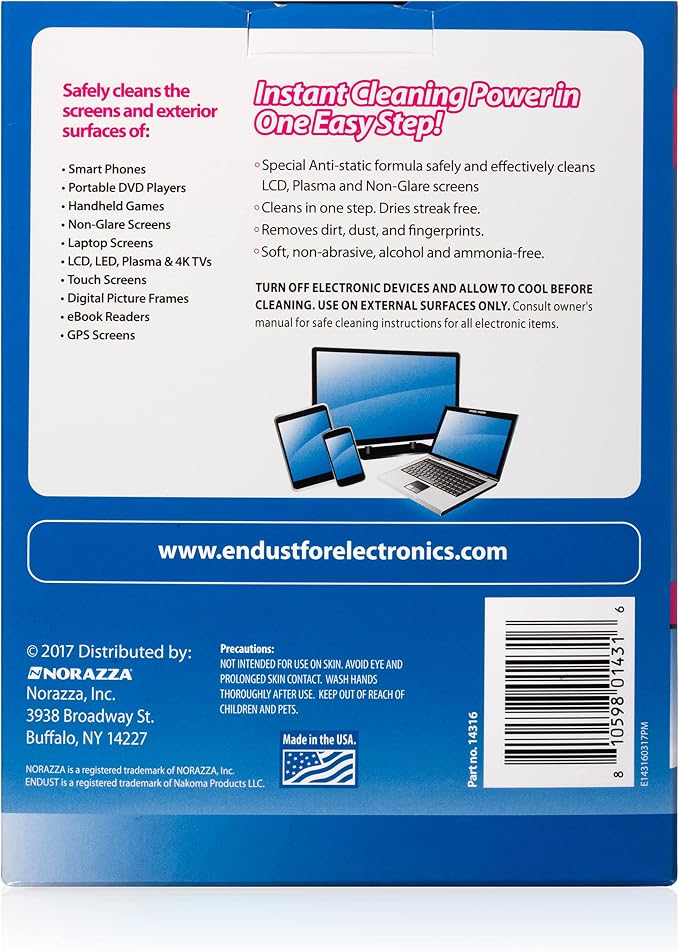 Endust for Electronics; Individually Wrapped, Anti-Static, Screen & Electronics - Image 2