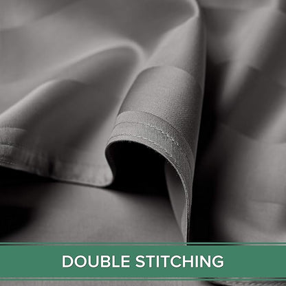 Pure Bamboo Full Sheets, Genuine 100% Organic Viscose Derived from Bamboo Bed Sheet Set, Luxuriously Soft & Cooling, Double Stitching, 2 Year Quality Promise (Full, Jacquard Stone)