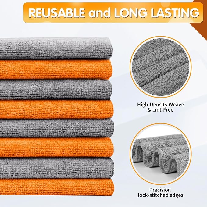 FIXSMITH Microfiber Cleaning Cloth -Pack of 50, Highly Absorbent Cleaning Rags - Image 3