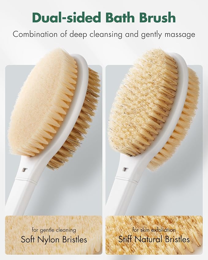 Back Scrubber Body Shower Brush: Anti Slip Long Handle Bath Brush - Image 3