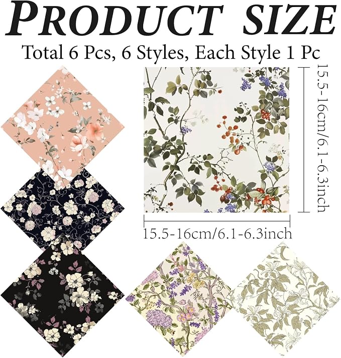CREATCABIN 6 Packs Thickened Glasses Cleaning Cloth Elegant Flower Design - Image 2