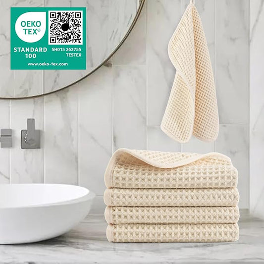 POLYTE 430 GSM Microfiber Lint Free Washcloth Face Towel, 13 x 13 in, 4 Pack - Image 2