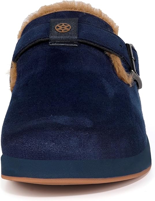 Fur Lined Clogs for Women Men Suede Winter Slippers Arch Support Slip on Mules - Image 4