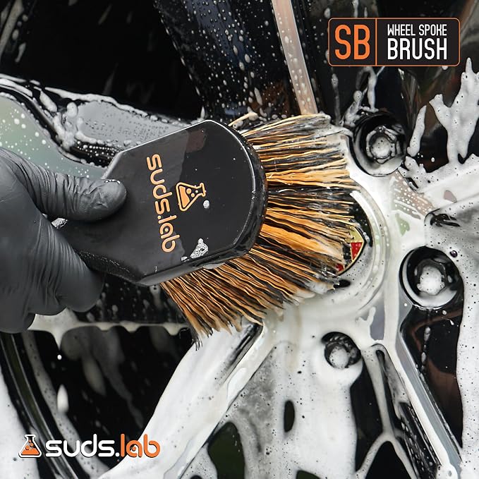 Suds Lab SB Wheel Spoke Tire Brush, Soft Bristle Wheel Cleaner Brush - Image 3